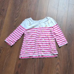 Gap girls long sleeve striped cherry shirt